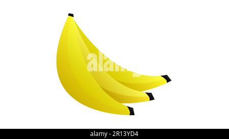 Abbildung: vektor-Banane. Handgezeichneter Bananenzweig. Frisches gelbes Obst. Aquarelle botanische Malerei. Stock Vektor