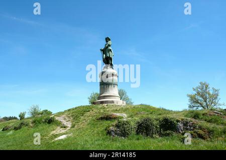 Alise Sainte reine, Vercingetorix monumentale Statue des Bildhauers Aime Millet auf dem Gipfel des Mont Auxois, Cote d'Or, Bourgogne Franche Comte, Frankreich Stockfoto