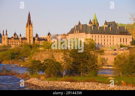 Kanada, Ontario, Ottawa, Skyline, Parlament, West Block, Supreme Court, Ottawa River, Stockfoto