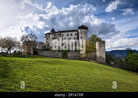 Die mittelalterliche Burg Presule/Prösels. Fiè allo Sciliar/Völs am Schlern, Provinz Bozen, Trentino Alto Adige, Italien. Stockfoto