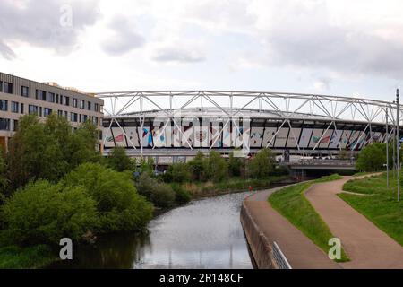 London, Großbritannien. 11. Mai 2023. London, England, Mai 11. 2023: Die allgemeine Ansicht des Londoner Stadions vor dem Halbfinalspiel der UEFA Europa Conference League zwischen West Ham United und AZ Alkmaar im Londoner Stadion in London, England. (James Whitehead/SPP) Kredit: SPP Sport Press Photo. Alamy Live News Stockfoto