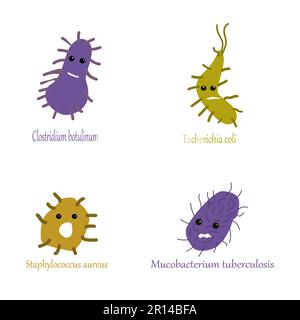 Farbdarstellung - ein Satz schädlicher Bakterien Stock Vektor