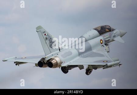 QEAF Eurofighter Typhoon während der Anatolischen Adlerübung 🇶🇦🇹🇷. Die QEAF nimmt mit x5 Eurofighter-Taifunen Teil Stockfoto