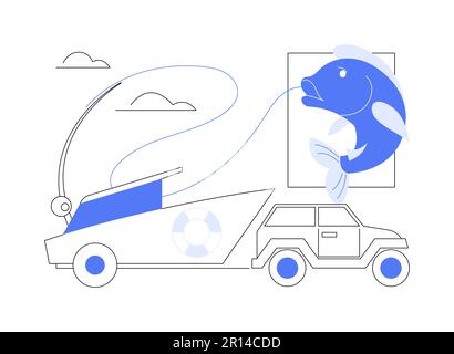 Transport eines Boots abstraktes Konzept Vektordarstellung. Stock Vektor