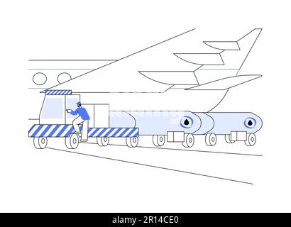 Flugzeugbetankung abstraktes Konzept Vektordarstellung. Stock Vektor