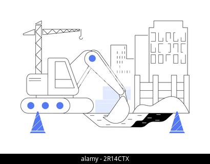 Excavate Fundations abstrakte Konzeptvektordarstellung. Stock Vektor