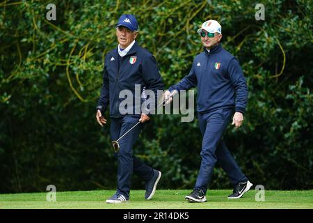 Stefano Palmieri auf dem 5. Green am zweiten Tag der G4D Open im Woburn Golf Club, Milton Keynes. Foto: Donnerstag, 11. Mai 2023. Stockfoto