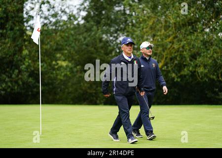 Stefano Palmieri auf dem 5. Green am zweiten Tag der G4D Open im Woburn Golf Club, Milton Keynes. Foto: Donnerstag, 11. Mai 2023. Stockfoto