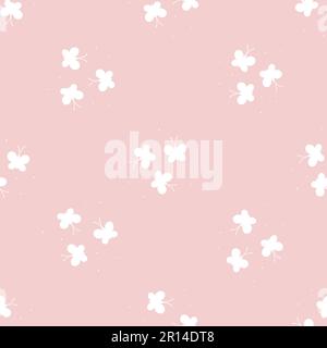 Nahtloses Schmetterlingsmuster. Sich wiederholende, von Hand gezeichnete Schmetterlinge im Hintergrund. Wiederholtes modernes Blumendesign für Drucke. Die Hände ziehen Babygewebe. Wiederhole Stock Vektor