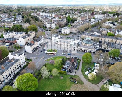 Montpellier und Cheltenham Gloucestershire, Großbritannien, Drone aus der Vogelperspektive Stockfoto