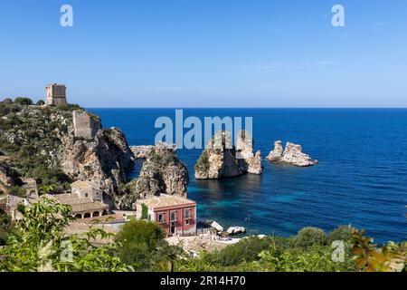 Scopello Beach in der Provinz Trapani in Sizilien, italien. Stockfoto