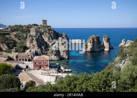 Scopello Beach in der Provinz Trapani in Sizilien, italien. Stockfoto