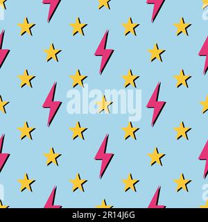 Abstrakter geometrischer Vektor nahtlos in 90s oder 80s Stock Vektor