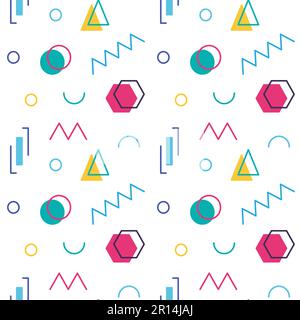 Abstrakter geometrischer Vektor nahtlos in 90s oder 80s Stock Vektor