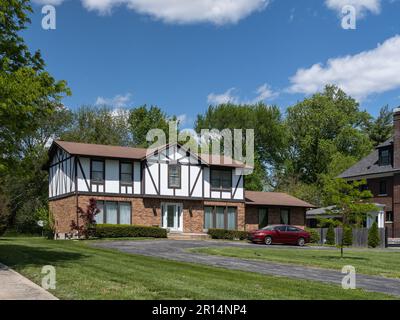 Villa am Lindell Boulevard mit Blick auf den Forest Park Stockfoto