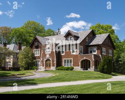 Villa am Lindell Boulevard mit Blick auf den Forest Park Stockfoto