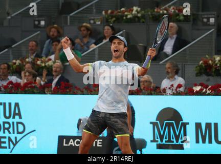 Borna Ćorić von Kroatien während der Mutua Madrid Open 2023, ATP Masters 1000 Tennis Turnier am 3. Mai 2023 bei Caja Magica in Madrid, Spanien - Photo Laurent Lairys / DPPI Stockfoto