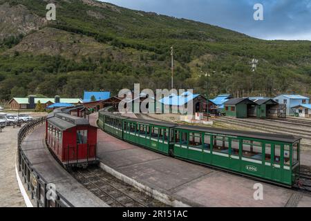 Zug vom Ende der Weltstation, Feuerland, Argentinien Stockfoto