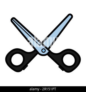 Flaches Schwarz einfaches Symbol für trendiges, glamouröses Metallfriseur, Nagelschere zum Schneiden von Nägeln, Haarmachen und Schönheitsmanagement. Vektor-Illustration Stock Vektor