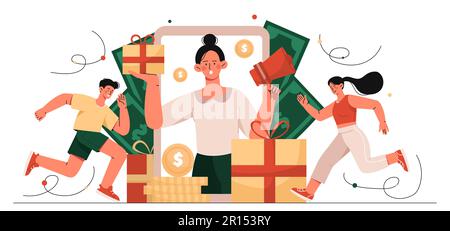 Das Konzept „Freunde gewinnen“ Stock Vektor