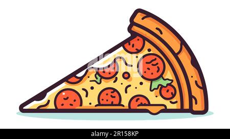 Pizza-Flachvektordarstellung. Ein Stück Pizza für Restaurant, Abendessen und italienisches Menü. Stock Vektor
