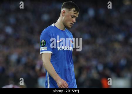 Sam Beukema von AZ Alkmaar während der Europa Conference League Semi Final 1. Leg zwischen West Ham United und AZ Alkmaar im London Stadium, Stratford am Donnerstag, den 11. Mai 2023. (Foto: Michael Driver | MI News) Guthaben: MI News & Sport /Alamy Live News Stockfoto