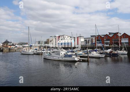 Swansea Marina in der Altstadt dock Wales UK Stockfoto