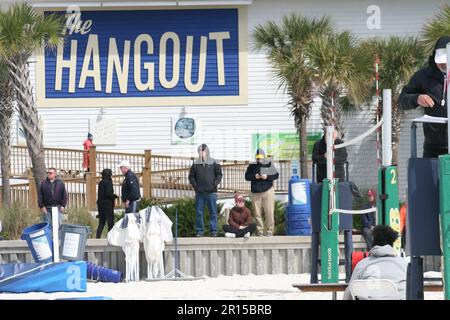 UAB März bis Mai Tournament Women's Beach Volleyball in Gulf Shores, Alabama, USA. Stockfoto