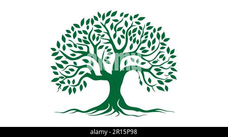 Baumvektorsymbol, Logo. Naturbäume Vektordarstellung Logo-Design auf weißem Hintergrund. Stock Vektor