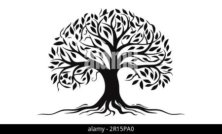 Baumvektorsymbol, Logo. Naturbäume Vektordarstellung Logo-Design auf weißem Hintergrund. Stock Vektor