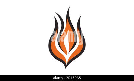Modernes Feuerlogo oder Icon-Design. Vektordarstellung auf weißem Hintergrund Stock Vektor
