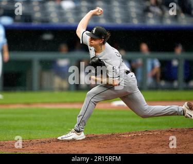 Kansas City, USA, 11. MAI 2023: Der erste Pitcher der Chicago White Sox, Mike Clevinger (52), spielt im Kauffman Stadium Kansas City, Missouri. Jon Robichaud/CSM. Stockfoto