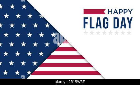 Vektordarstellung für Flaggentag in den USA, am besten geeignet für Post-Vorlagen in sozialen Medien, Grußkarten, Hintergrund für Querformat usw. Stock Vektor