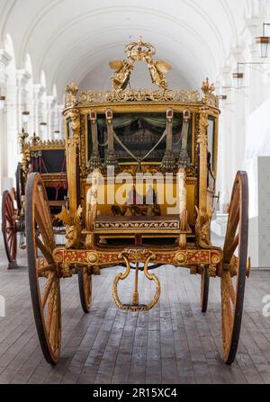 Italy. Old coach on luxury palace background Stock Photo