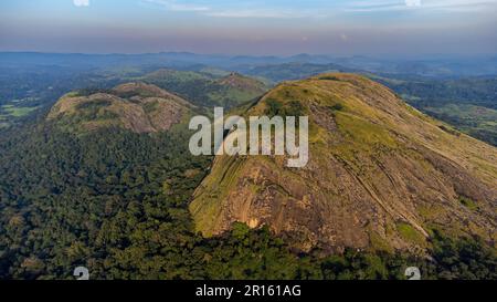 Aerial of the granite mountains in Central Guinea Stock Photo