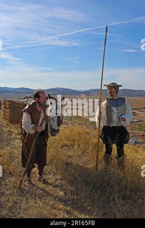 Consuegra, Vertretung von Quijote während des Saffron Rose Festivals, Provinz Toledo, Route of Don Quijote, Castilla-La Mancha, Spanien Stockfoto
