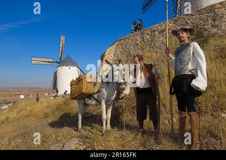 Consuegra, Vertretung von Quijote während des Saffron Rose Festivals, Provinz Toledo, Route of Don Quijote, Castilla-La Mancha, Spanien Stockfoto