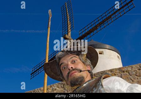 Consuegra, Vertretung von Quijote während des Saffron Rose Festivals, Provinz Toledo, Route of Don Quijote, Castilla-La Mancha, Spanien Stockfoto