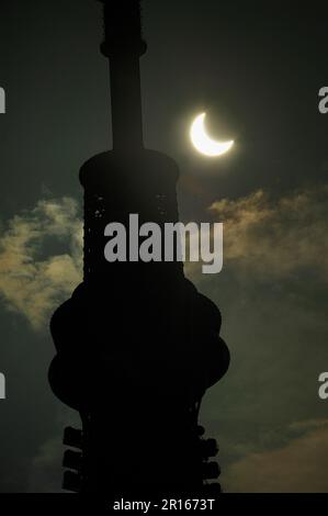 Tokyo Sky Tree und Eclipse Stockfoto