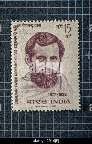 03 26 2014 Vintage MINT Poststempel von Utkalmani Pandit Gopabandhu das 1877-1928 Studioshot Lokgram Kalyan Maharashtra Indien.Asien. Stockfoto