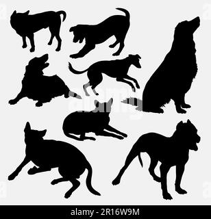 Silhouette von Hundestierischen Stock Vektor