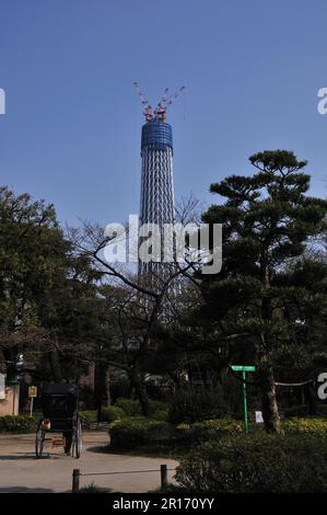 Der Tokyo Sky Tree befindet sich im Bau Stockfoto