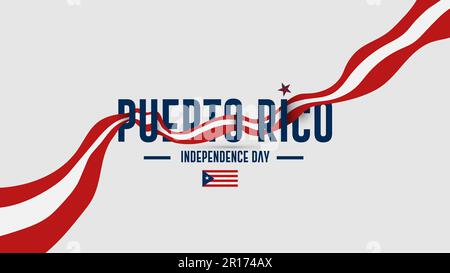 Puerto-Ricanischer Tag. Landesweit fröhliche Feiertage für Unabhängigkeit und Freiheit. Puerto-Rico-Flaggenfestival-Konzept, Vektordarstellung. Stock Vektor