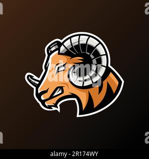 Logo „Angry Ziege Maskottchen“ Vektor-Illustration Design – Maskottchen-Logo für Tiere Stock Vektor