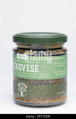 Glas Belazu traditionelles Genovesisches Pesto Stockfoto