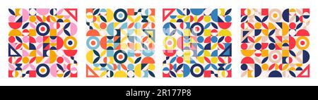 Set von Geometrie minimalistisches Bildmaterial Poster Stock Vektor