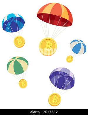 Crypto AirDrop auf Weiß Stock Vektor