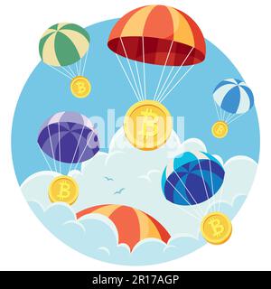 Crypto AirDrop auf Weiß Stock Vektor