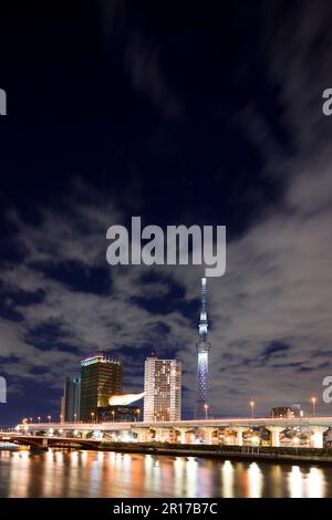 Tokyo Skytree beleuchtet Stockfoto