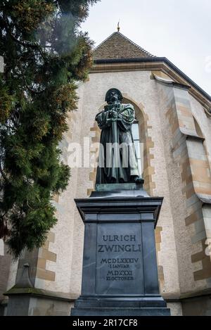 Ulrich Zwingli Monument, Zürichs erster protestantischer Reformer, Zürich, Schweiz Stockfoto